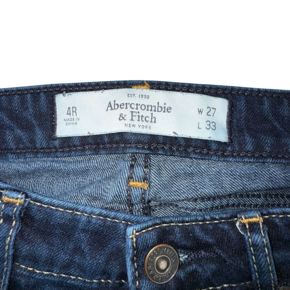 Ambercrombie & Fitch Skinny Jeans Stretch Dark Wash Low Rise Women 4R (27x33) - Picture 4 of 12